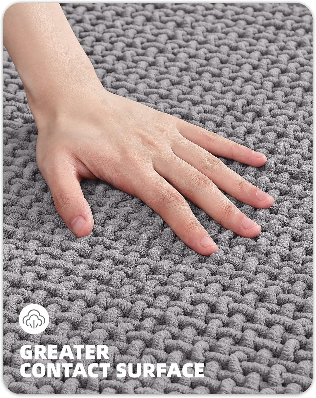 Color G Badteppich rutschfest Waschbar 40 x 60 cm, Weich Chenille Badezimmerteppich Super Saugfähig