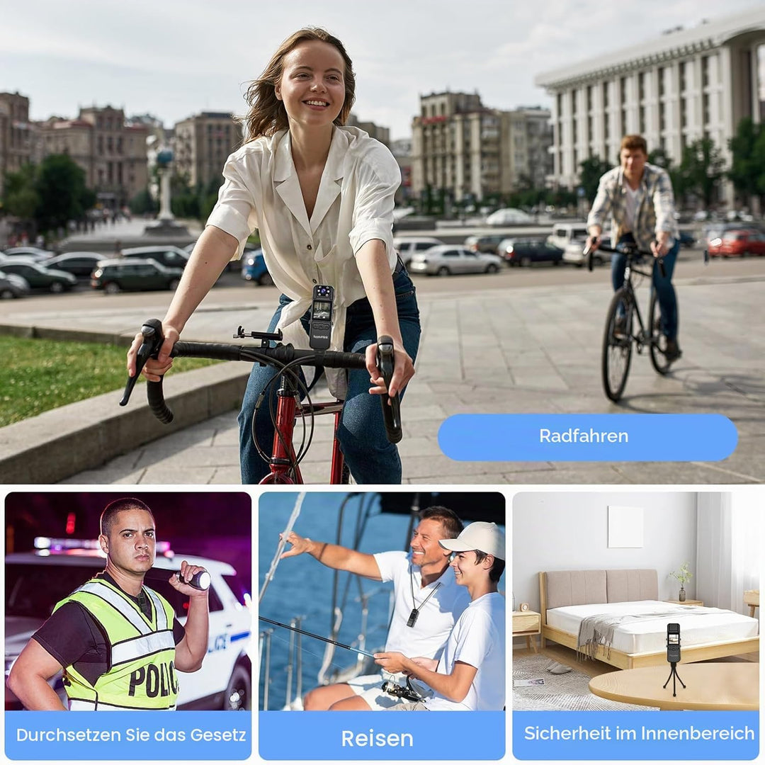 4K Körperkamera mit Audio- und Videoaufnahme, WiFi Modus, Mini-Polizei, tragbar, klein, persönlicher
