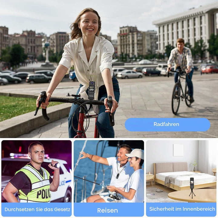 4K Körperkamera mit Audio- und Videoaufnahme, WiFi Modus, Mini-Polizei, tragbar, klein, persönlicher