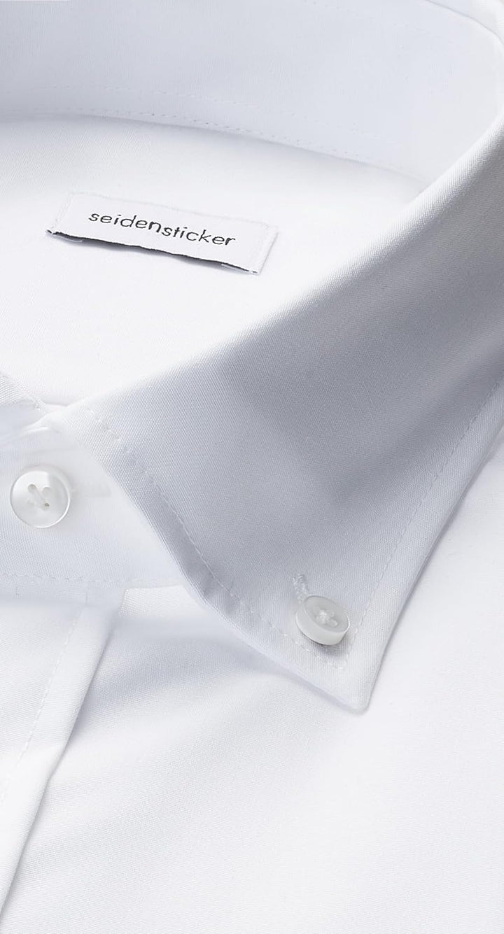 Seidensticker Herren Regular Bügelfrei Button-down Langarm Businesshemd 46 Weiss (White 000), 46 Wei