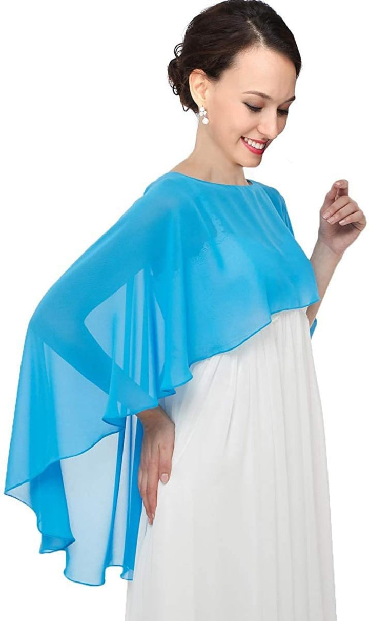 Damen Chiffon Schal Stola,Leichter Tücher,Eleganten Cape Umhang,Einfarbiger Capelets für Frauen,Somm