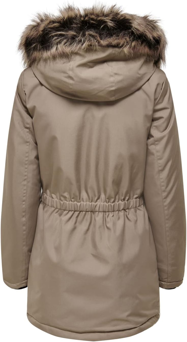 ONLY Damen ONLIRIS FUR Winter Parka CC OTW 15213755 S Beige, S Beige