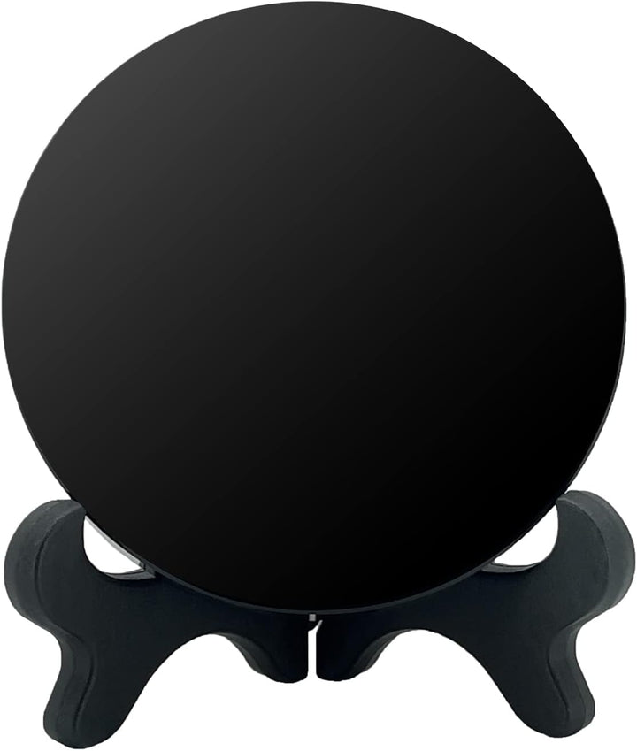 UGZDEA Schwarzer Obsidian Spiegel, Schwarzer Obsidian Wahrsagespiegel Für Heimdekoration-Yoga Medita
