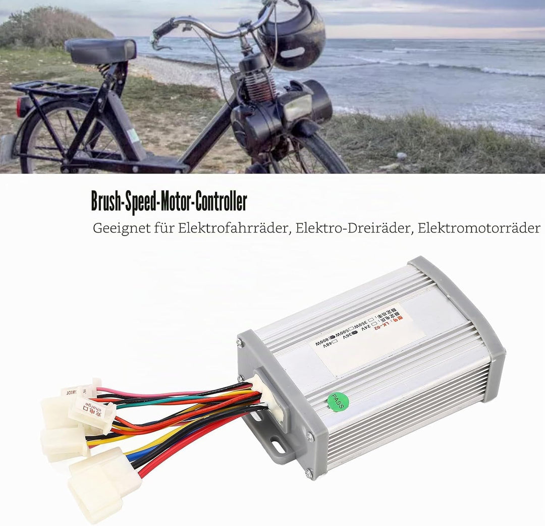 Alomejor 36V 800W Brushed Controller Überstromschutz Elektrofahrrad Brushed Controller mit Gehäuse a