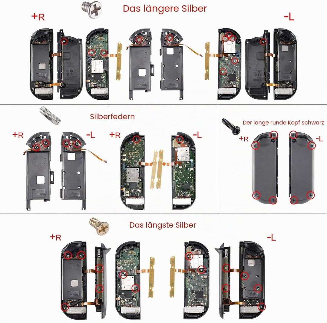 eXtremeRate Hülle Case für Nintendo Switch Joycon/Konsole, Rückgehäuse&amp;Kickstand für Switch Console,