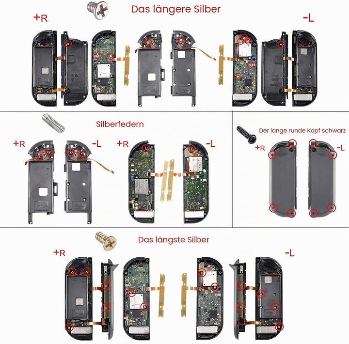 eXtremeRate Hülle Case für Nintendo Switch Joycon/Konsole, Rückgehäuse&amp;Kickstand für Switch Console,
