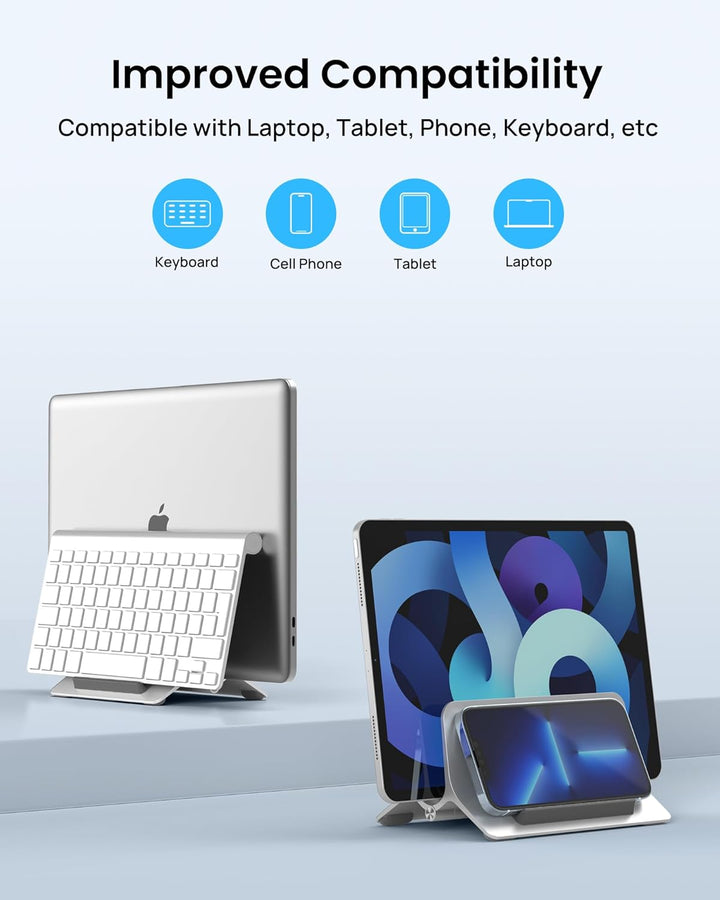 SODI Vertikal Laptop Ständer, Aluminium Vertikal Laptopständer, Laptopständer für MacBook Air, MacBo