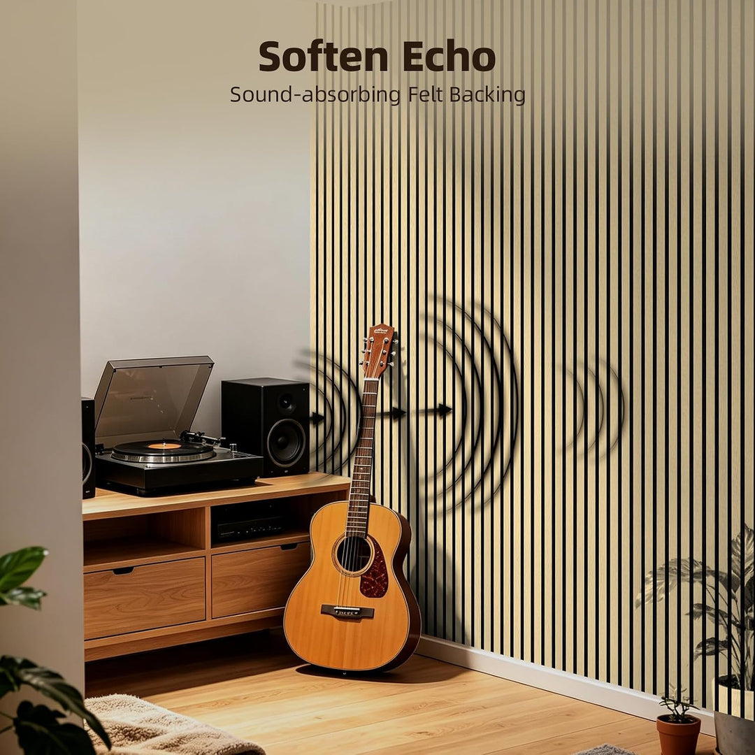 Vieshful 10er Set Flexible Holzlamellen Wandpaneele 28x40cm MDF 10 Stück 28x40cm Eiche Natur, 10 Stü