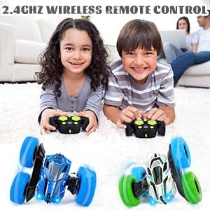 Ferngesteuertes Auto für Kinder RC Stunt Auto 4WD 2.4 Ghz Fernbedienung 360° Flip RC Auto Offroad mi