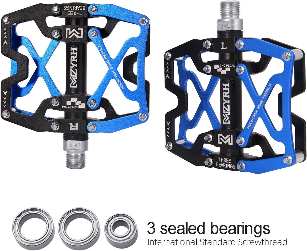 MZYRH Mountainbike Pedale, ultrastarke Bunte CNC Aluminiumlegierung maschinell bearbeitet 9/16 "Radv