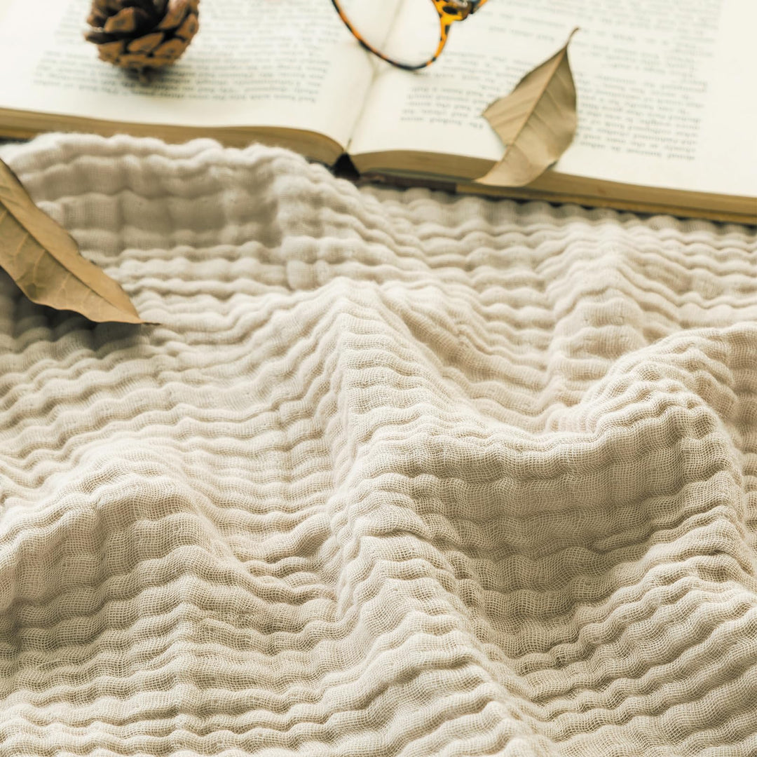 EMME Baumwolle Decke, Vorge-waschene Kuscheldecke, Weiche und Atmungsaktive Tagesdecke, Universale S