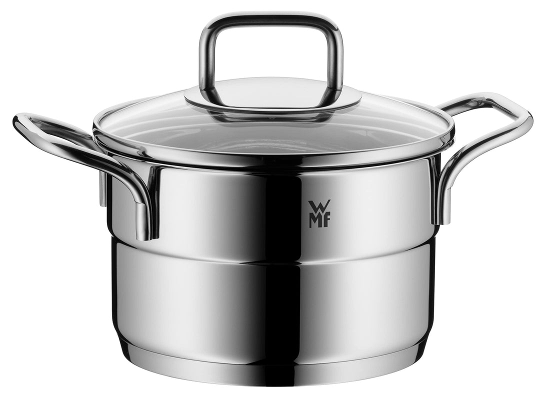 WMF Kochtopf klein 16cm, Fleischtopf Induktion, stapelbar, Cromargan Edelstahl poliert, spülmaschine