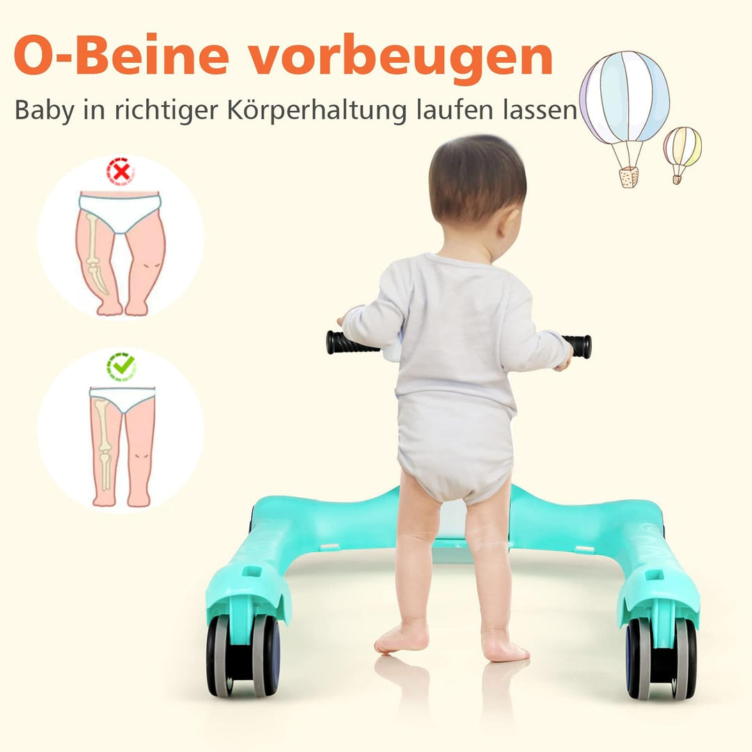 GOPLUS 2 in 1 Faltbarer Lauflernhilfe, Höhenverstellbare Lauflernwagen mit Licht, Musik & Einstellba
