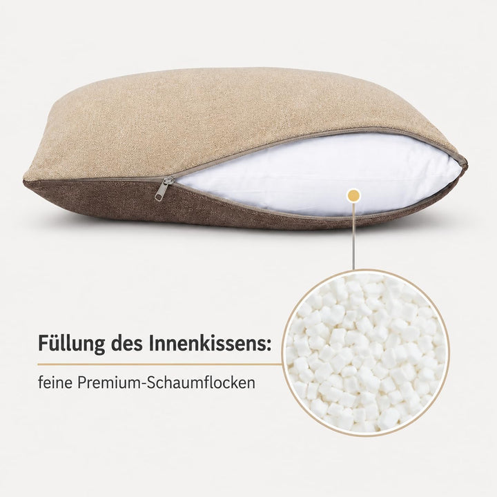 Formalind 2er Set Sofakissen 50x30 cm, Zierkissen 2 Stück, Dekokissen, Couchkissen, 2 Bezüge + 2 Fül