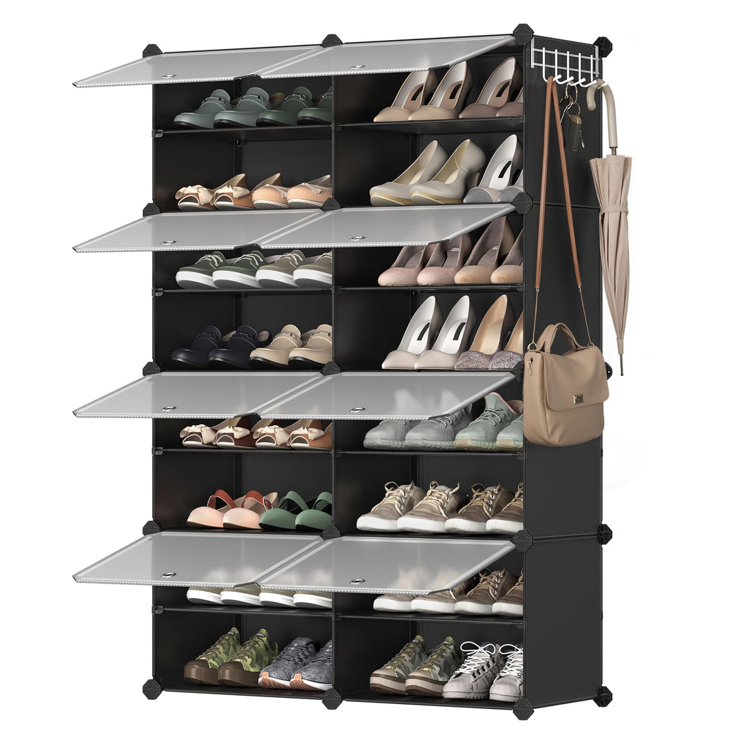 SONGMICS Schuhregal, Schuhschrank, für Garderobe und Eingangsbereich, anpassbar, 8 Fächer, für bis z