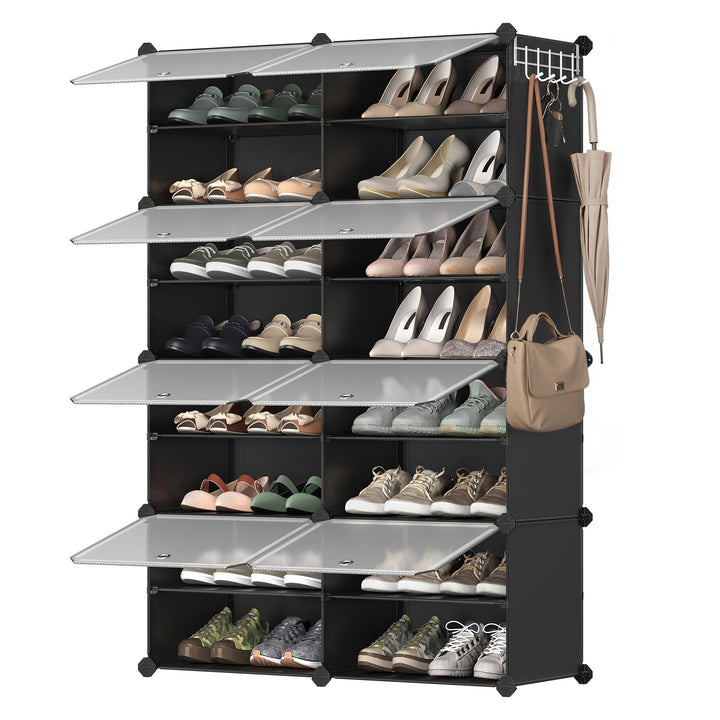 SONGMICS Schuhregal, Schuhschrank, für Garderobe und Eingangsbereich, anpassbar, 8 Fächer, für bis z