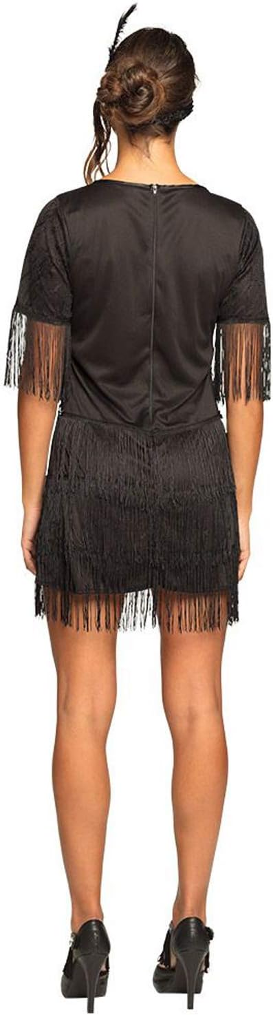 Boland - Kostüm Flapper Darcy, schwarzes Fransenkleid mit Stirnband, Set für Damen, Minikleid, Charl