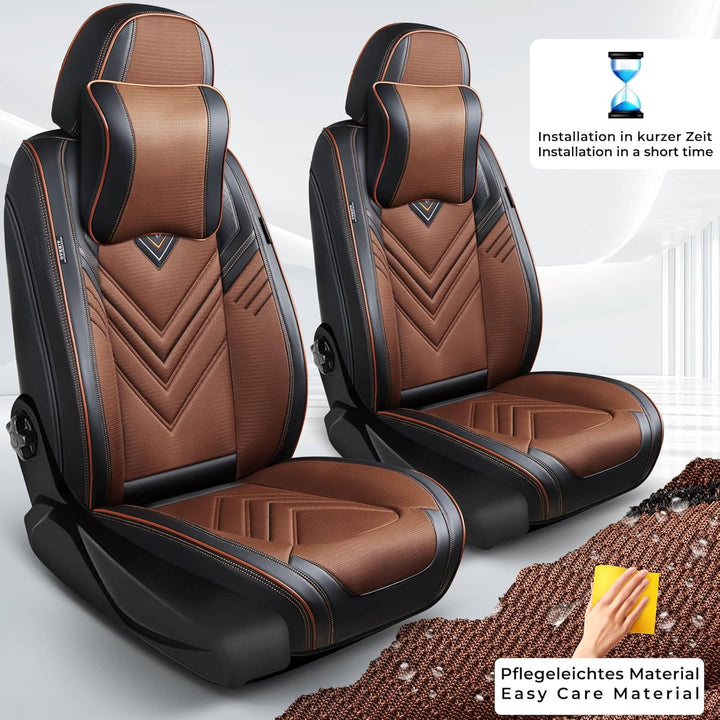 Schonbezüge Sitzbezüge für Dacia Dokker Bj 2012-22 in Schwarz/Braun SL2
