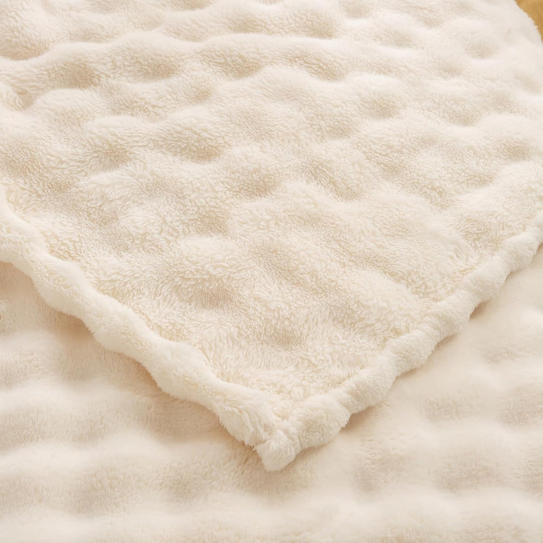 Bubble Decke Kuscheldecke Flauschig - 200x230cm Sofadecke & Couchdecke aus Imitat-Wolldecke, Warme F