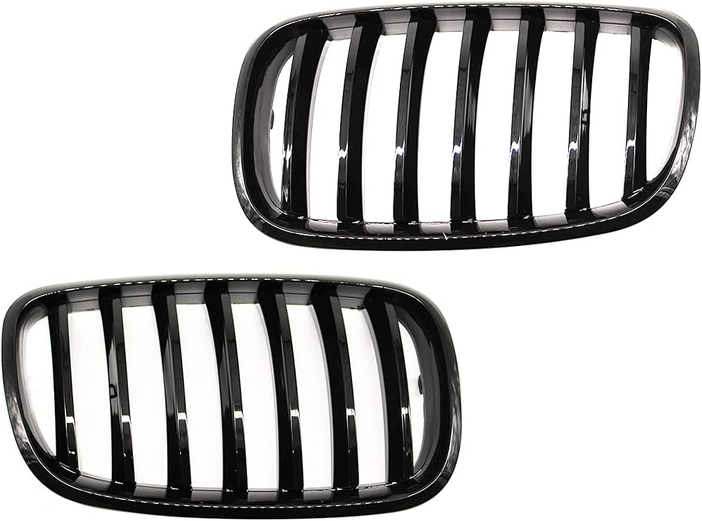 HZTWFC Frontnierengitter Einzellamelle glänzend schwarz Morden Stil Frontstossstangengrill Auto Styl