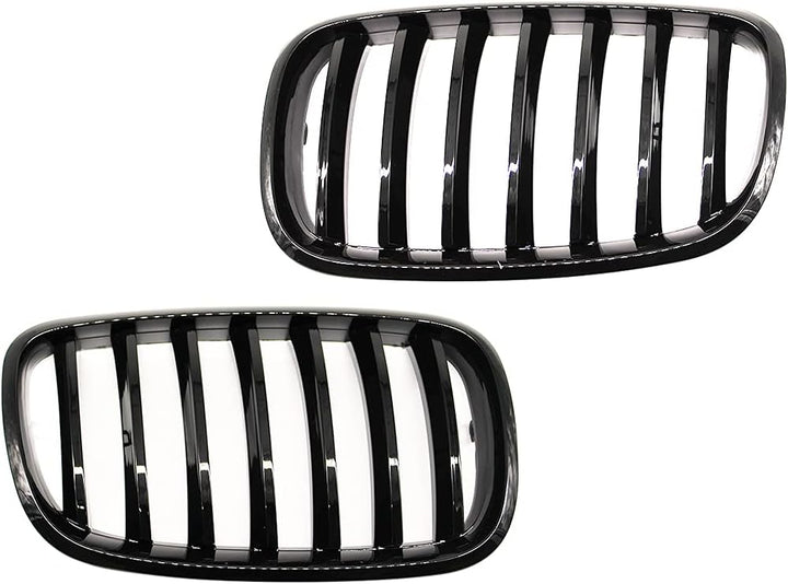 HZTWFC Frontnierengitter Einzellamelle glänzend schwarz Morden Stil Frontstossstangengrill Auto Styl