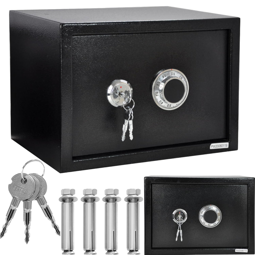 Tresor Möbeltresor Safe Mechanisches Kombinationsschloss + Doppelbartschloss Schranksafe Geldschrank