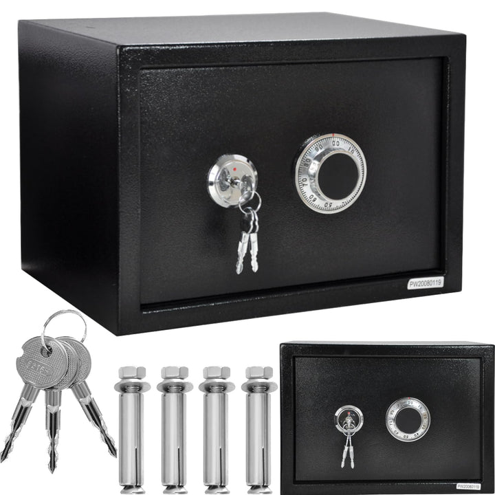 Tresor Möbeltresor Safe Mechanisches Kombinationsschloss + Doppelbartschloss Schranksafe Geldschrank