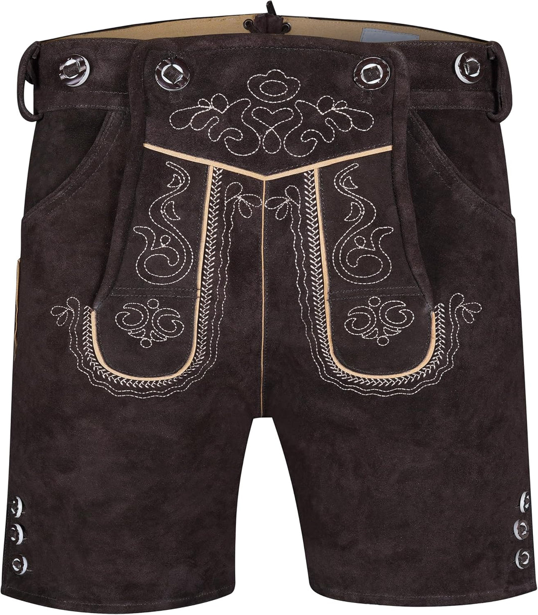 Premium Lederhose für Herren - Elegante Trachtenhose Gr.46-60 - Kurze Trachten Lederhose mit Träger