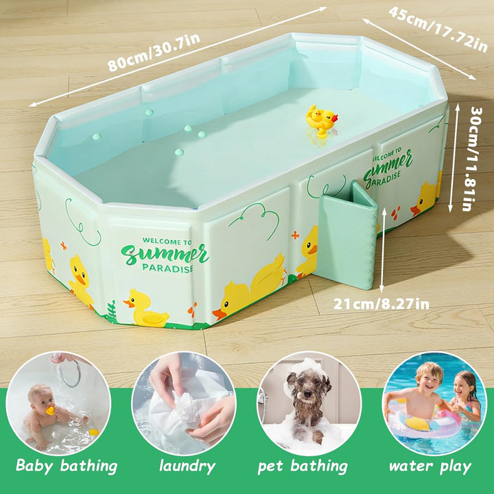 Faltbare Badewanne für Kinder & Babys von 0–6 Jahren,Babybadewanne für Bad & Dusche mit Doppelte Abf