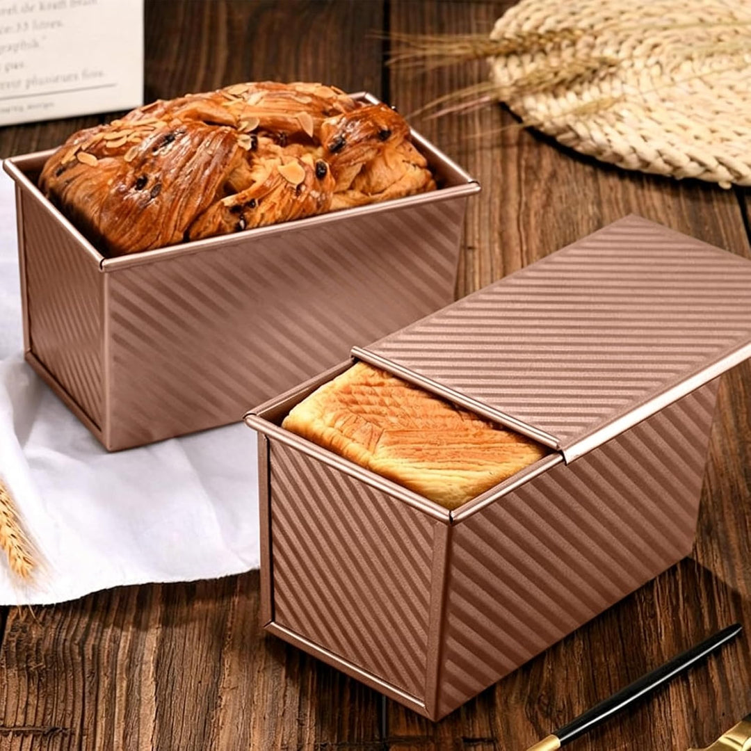 2 Stück Toastbrot Backform mit Deckel, Brotbackform mit Deckel, Antihaft Backform Toast, Brotbackfor