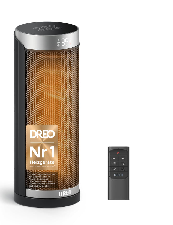 Dreo Heizlüfter Energiesparend, PTC Keramik Heizlüfte Leise, 70° Oszillierend Elektroheizung mit Fer