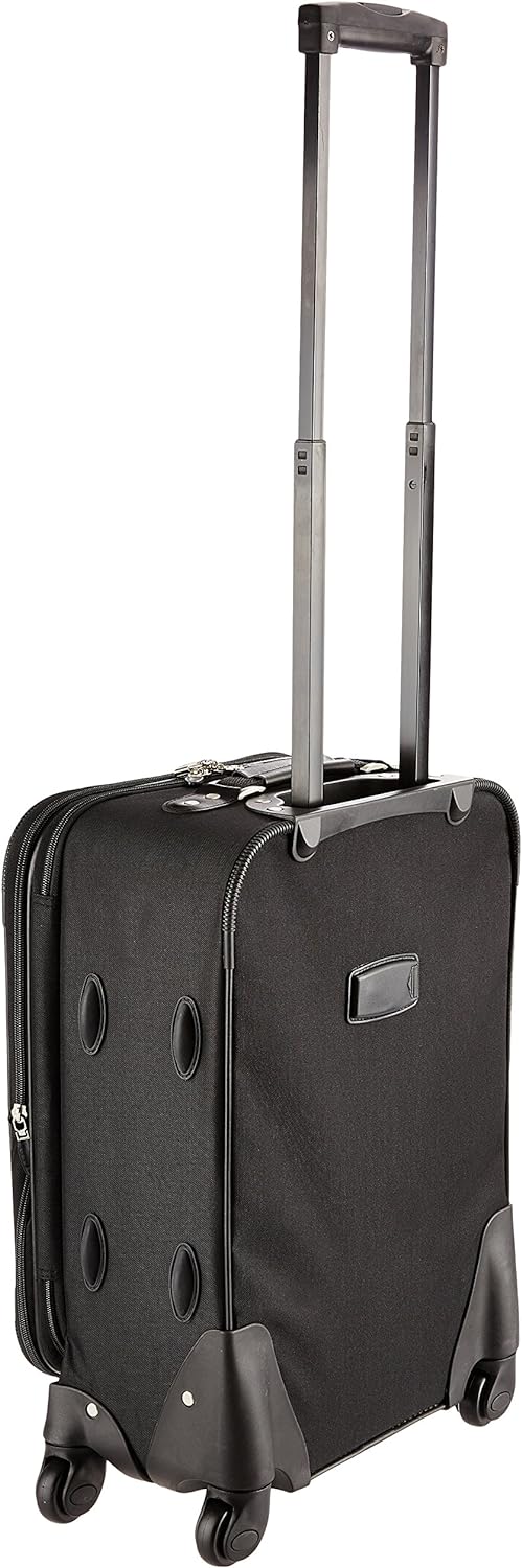 Rockland Luggage 19 Inch Erweiterbarer Spinner Carry On, Schwarz, Einheitsgrösse, 48,3 cm erweiterba