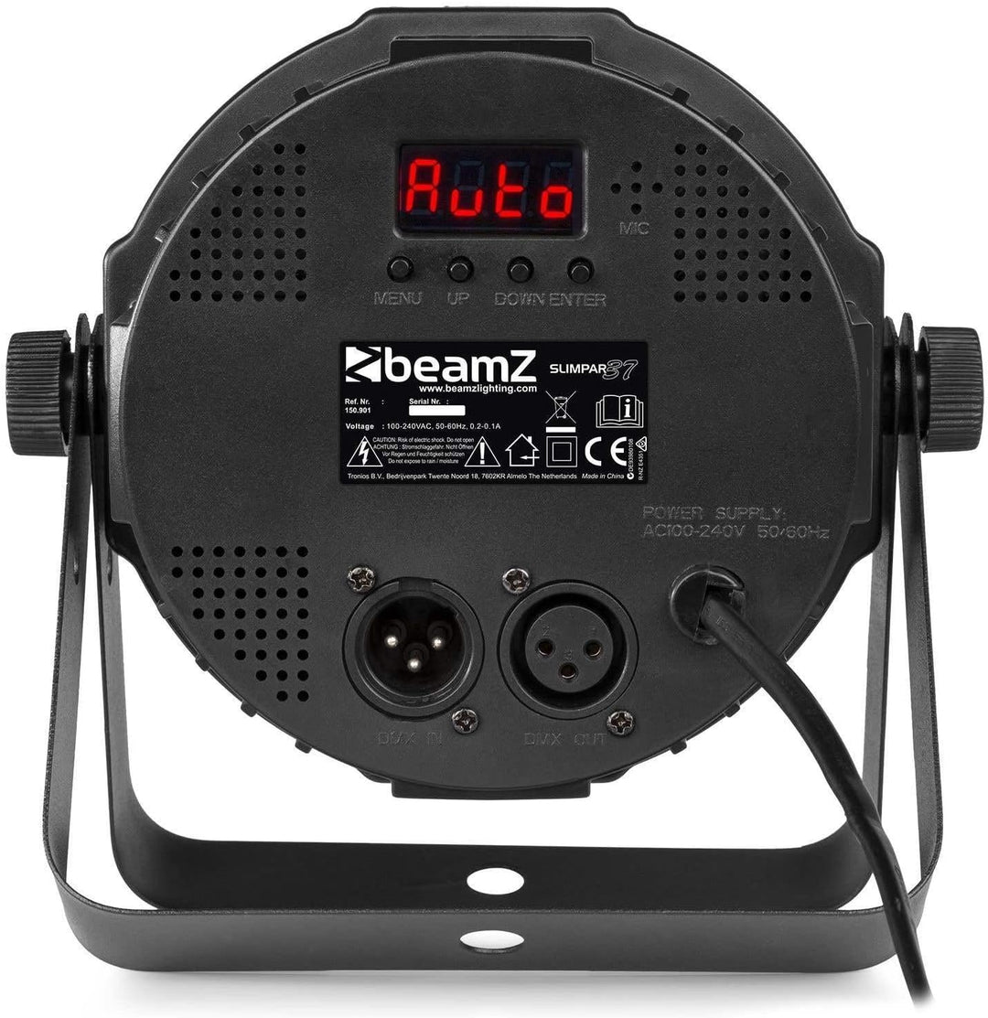 BeamZ SlimPar37 - LED PAR Strahler mit Fernbedienung, 12 x 4 Watt LED Strahler, DMX, Discolicht Part