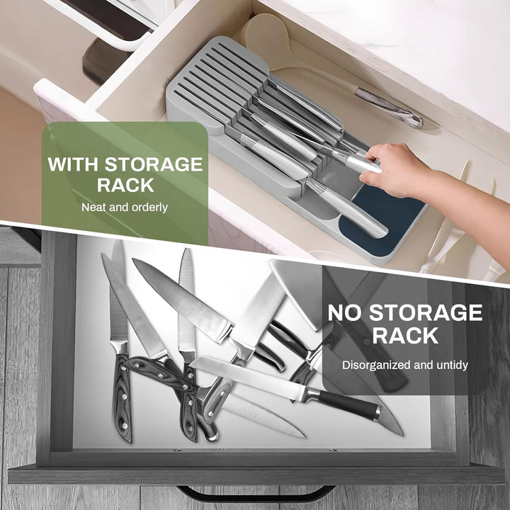 Messer Organizer Schublade,Messerblock ohne Messer,Verbesserte Messerblock für Schublade,Schubladen-