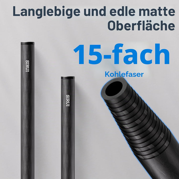 SIRUI 15mm Rod Kohlefaser Stange, universelle 20cm Kameraschienenstangen für 15mm Stangenschienen-St