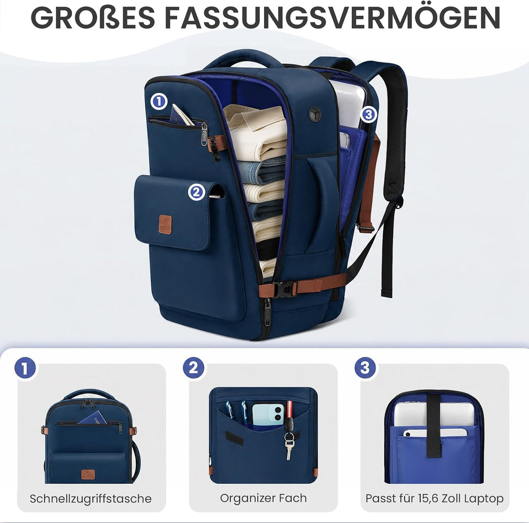 MATEIN Ryanair Handgepäck 40x30x20, Handgepäck Rucksack mit Nassfach | Handgepäck 40x30x20 mit Lapto