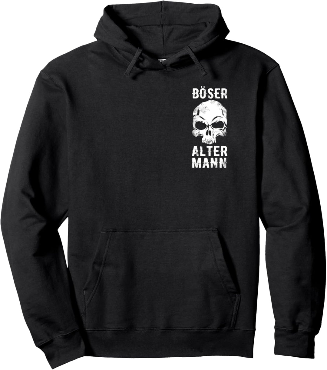 Totenkopf Biker Männer Vintage Skull Böser Alter Mann Pullover Hoodie