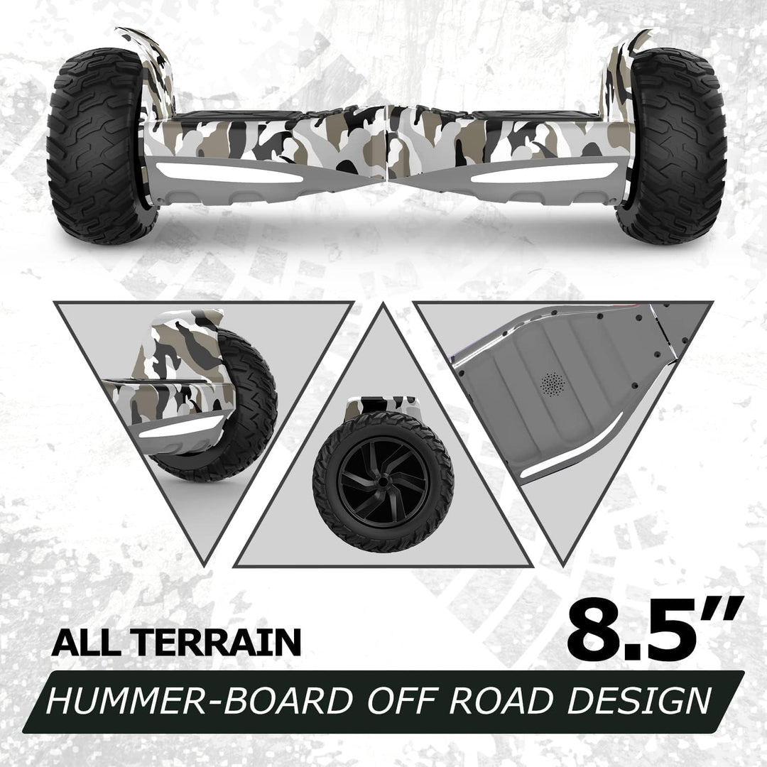 GeekMe Hoverboards Offroad 8.5 Zoll, SUV Hoverboards mit APP, Bluetooth Lautsprecher, Doppelmotor, L