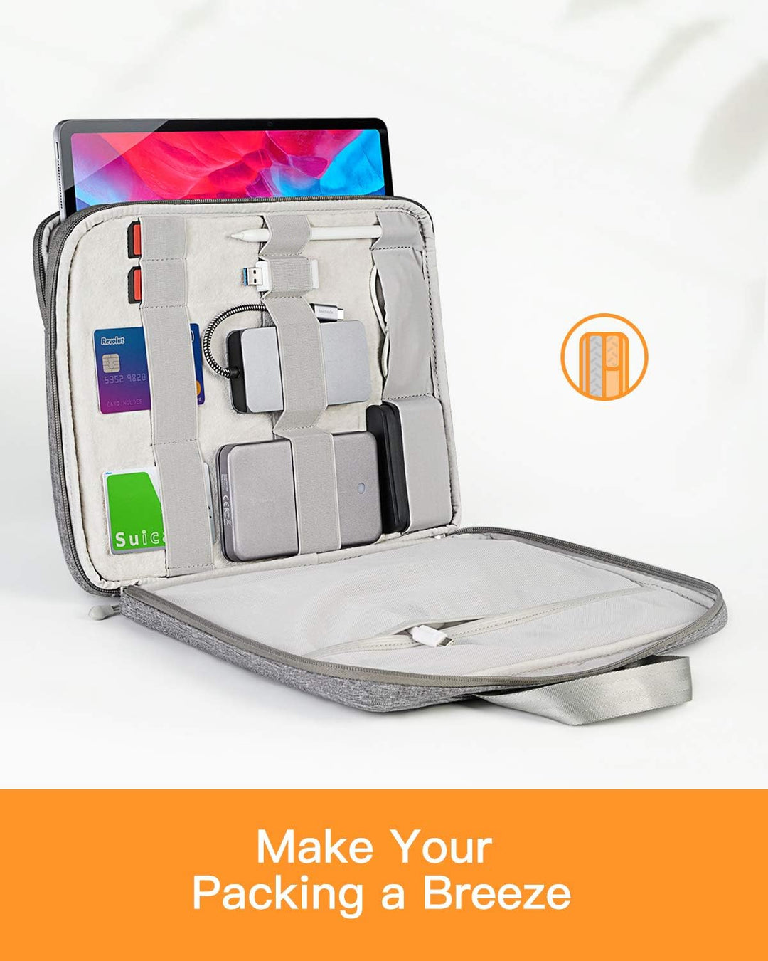 Inateck Laptoptasche Hülle kompatibel mit iPad Pro 12.9 M2 2022 M1 2021, MacBook Pro 13 M2/M1 2022-2