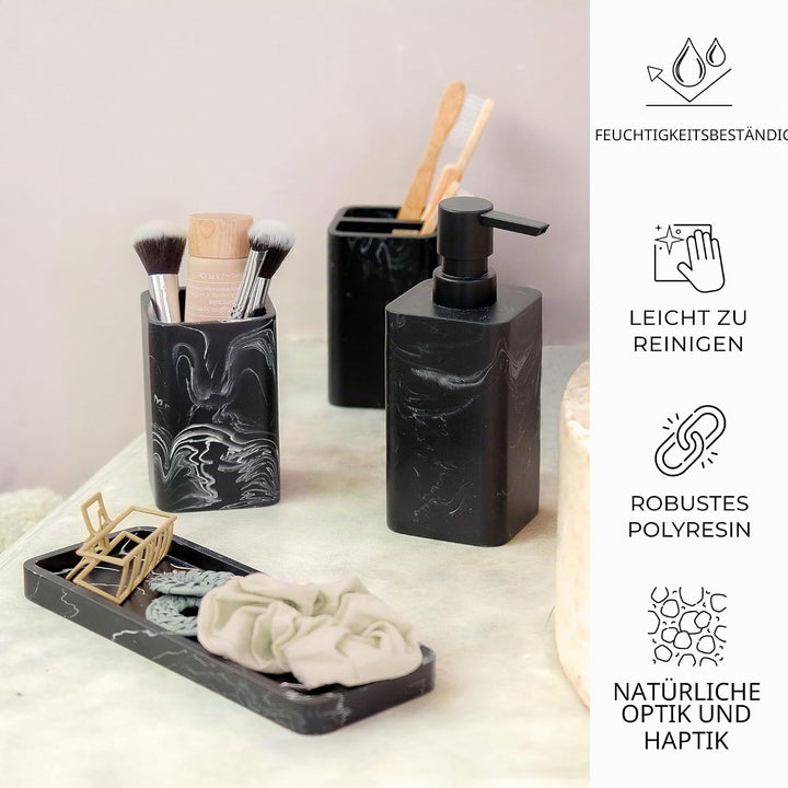 ZCCZ Badezimmer Set – 4 Teile – Badezimmer Organizer mit Zahnbürstenhalter, Zahnputzbecher, Seifensp