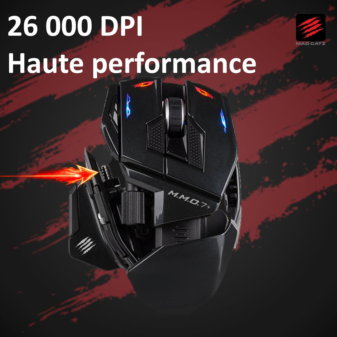 MAD CATZ M.M.O. 7+ Gaming-Maus MMO Kabelgebunden &amp; Kabellos – 21 programmierbare Eingänge – 5D-Schal