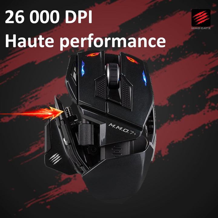 MAD CATZ M.M.O. 7+ Gaming-Maus MMO Kabelgebunden &amp; Kabellos – 21 programmierbare Eingänge – 5D-Schal