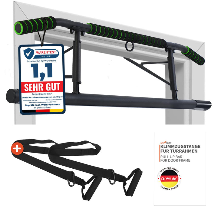 DH FitLife Klimmzugstange Türrahmen ohne Schrauben | Pull up bar Doorway | Türreck zum Krafttraining