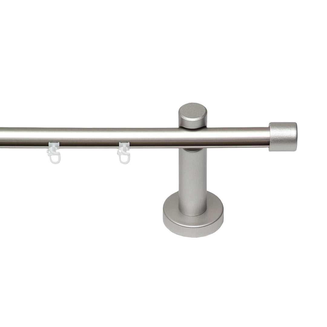 Garesa Gardinenstange Kea Ø 20mm, 1-läufig, Chrom, matt I Aluminium Vorhangstange inkl. Gleiter I En
