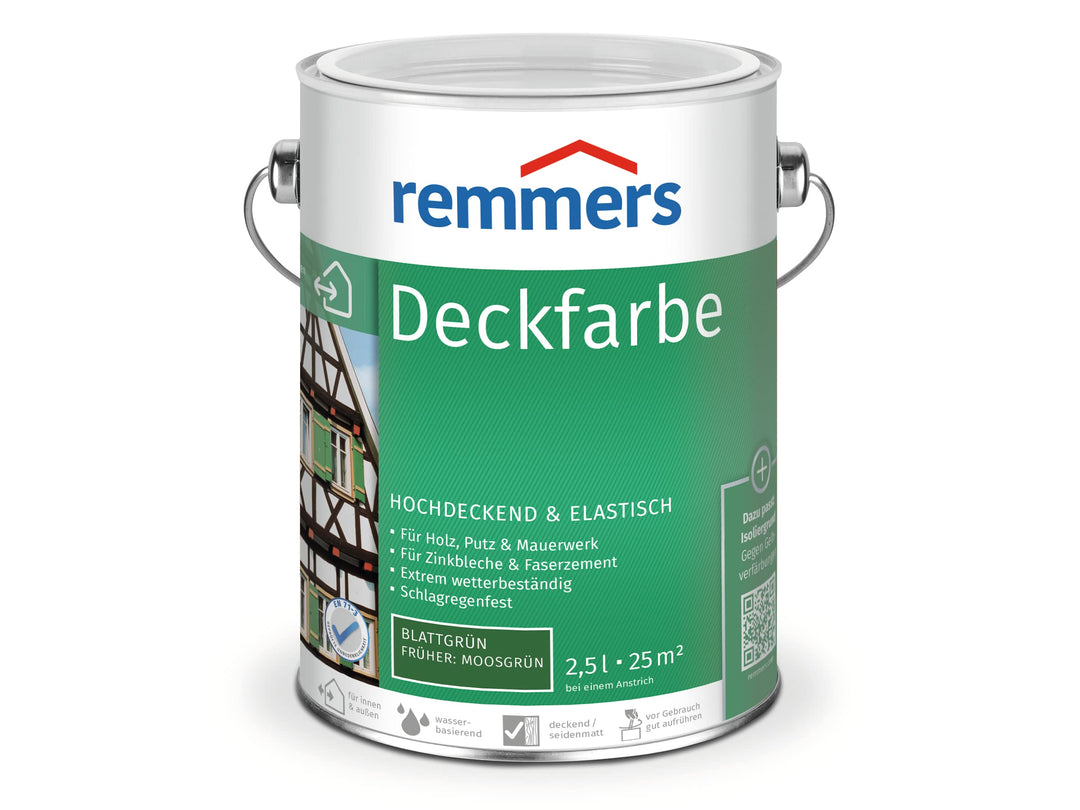 Remmers Deckfarbe - moosgrün 2,5L 2.50 l (1er Pack) blattgrün, 2.50 l (1er Pack) blattgrün