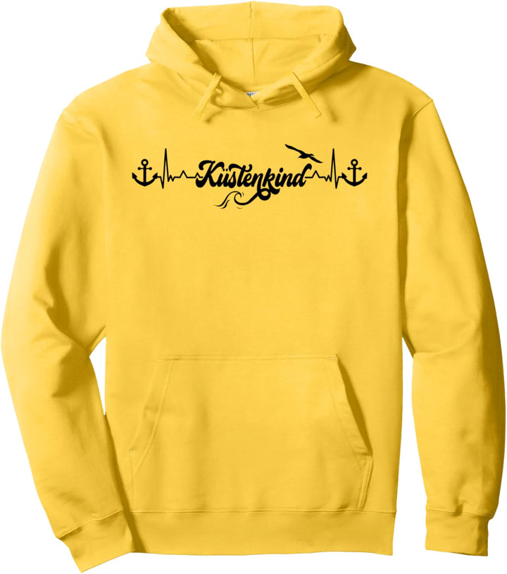 "Küstenkind" Heartbeat Anker Platt Heimat Ostfriese Nordsee Pullover Hoodie