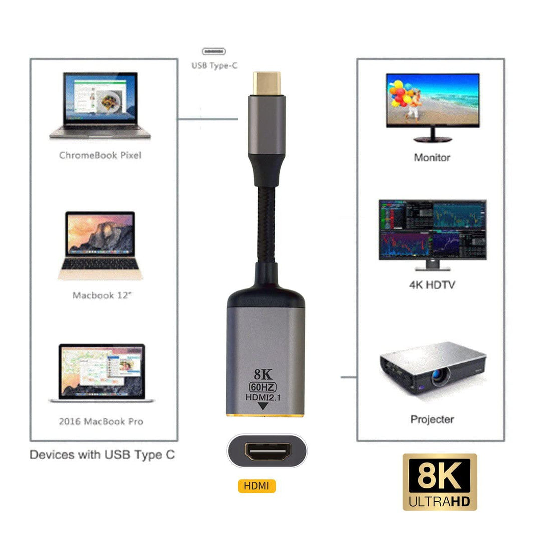 cablecc Câble USB 4 USB-C Type-C vers HDMI 2.0 femelle 8K 60 Hz UHD 4K HDMI mâle USB-C to HDMI femal