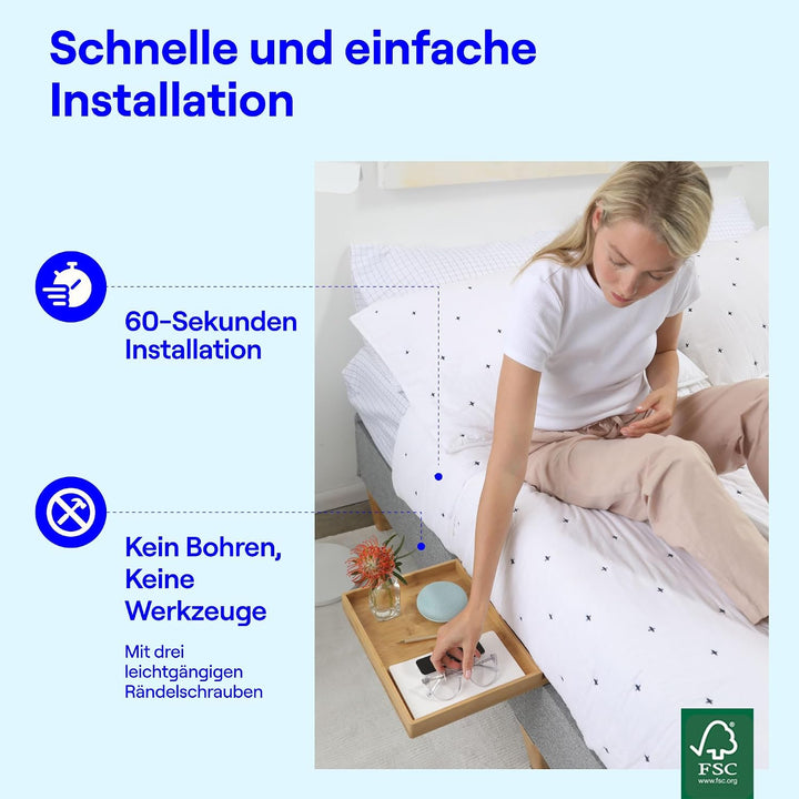 BedShelfie Nachttisch Zum Einhängen Bettablage für Etagenbett und Boxspringbett, Bettablage für WG-Z