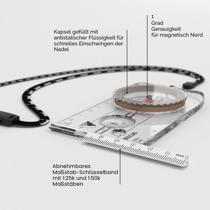 Silva Unisex-Adult Compass 3NL-360 Kompasse, durchsichtig, Einheitsgrösse