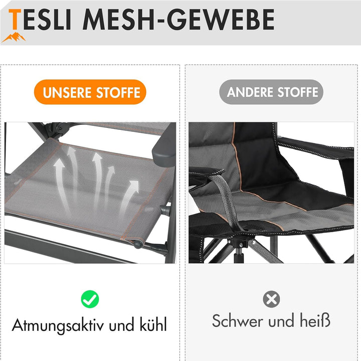 Portal Campingstuhl faltbar Klappstuhl Camping bis 100kg belastbar leicht Angelstuhl Strandstuhl kla